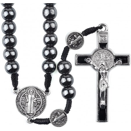 Rosary 144/46 BlACK  Benedictine