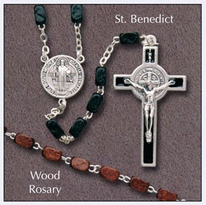 Rosary 6227/BL Black St. Benedict Wood