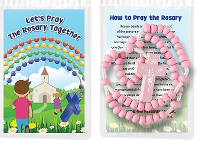 Rosary 60166 Pink with Child Prayer