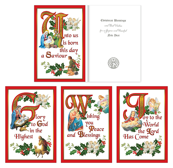 Card Christmas 92835 Gold Stamped Assorted 12/Box