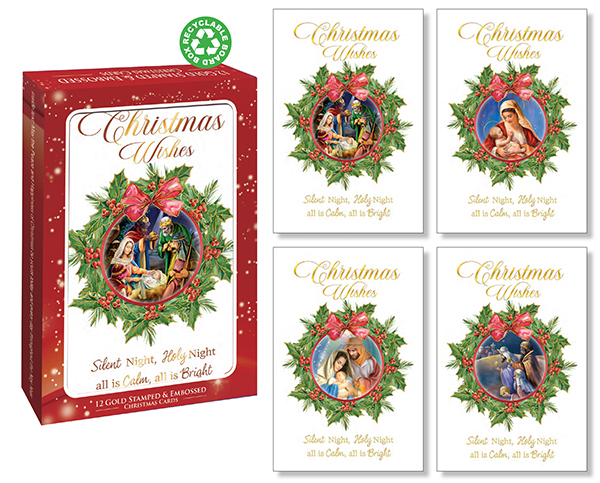 Card Christmas 92838 Gold Stamped 12/Box