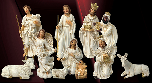 Nativity 89405 11 Fig. 8 1/2" White Resin