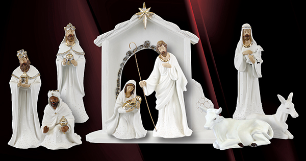 Nativity 89408 White Finish 7 figures, 7