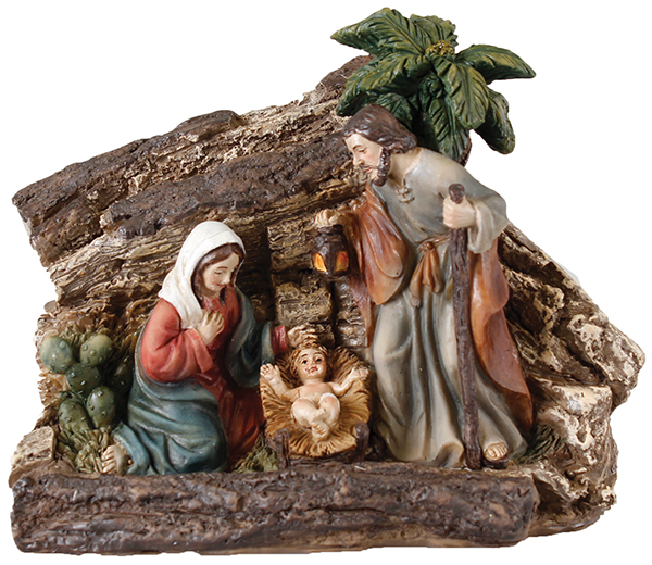 Nativity 89631 Resin Holy Family with Shed