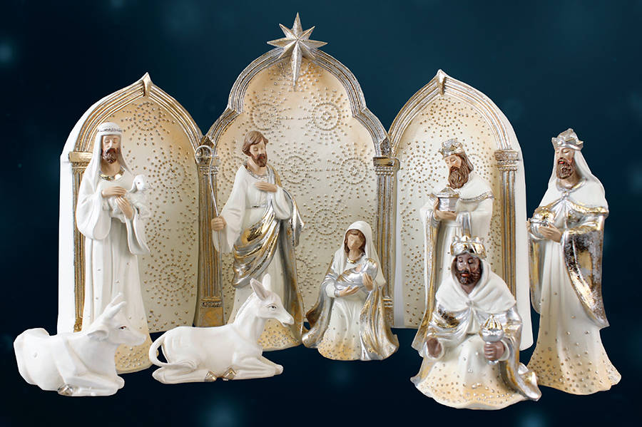 Nativity Set 89421 Resin  9 Figures 6 1/2 inch with Stable