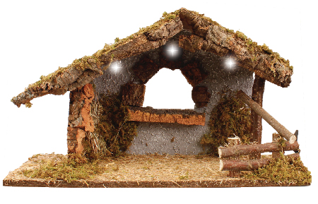 Nativity Shed/LED Lights 89970 No Figures