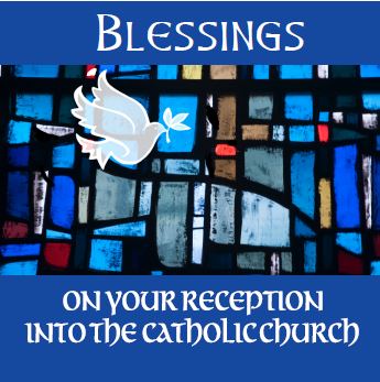 Card 91747 Reception into the Catholic Church Blue