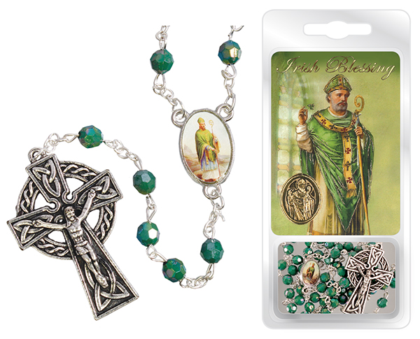 Acrylic Rosary & Card Set/St. Patrick (60519)