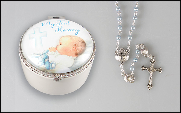 Rosary 62818 Baby Boy with Poreceain Box